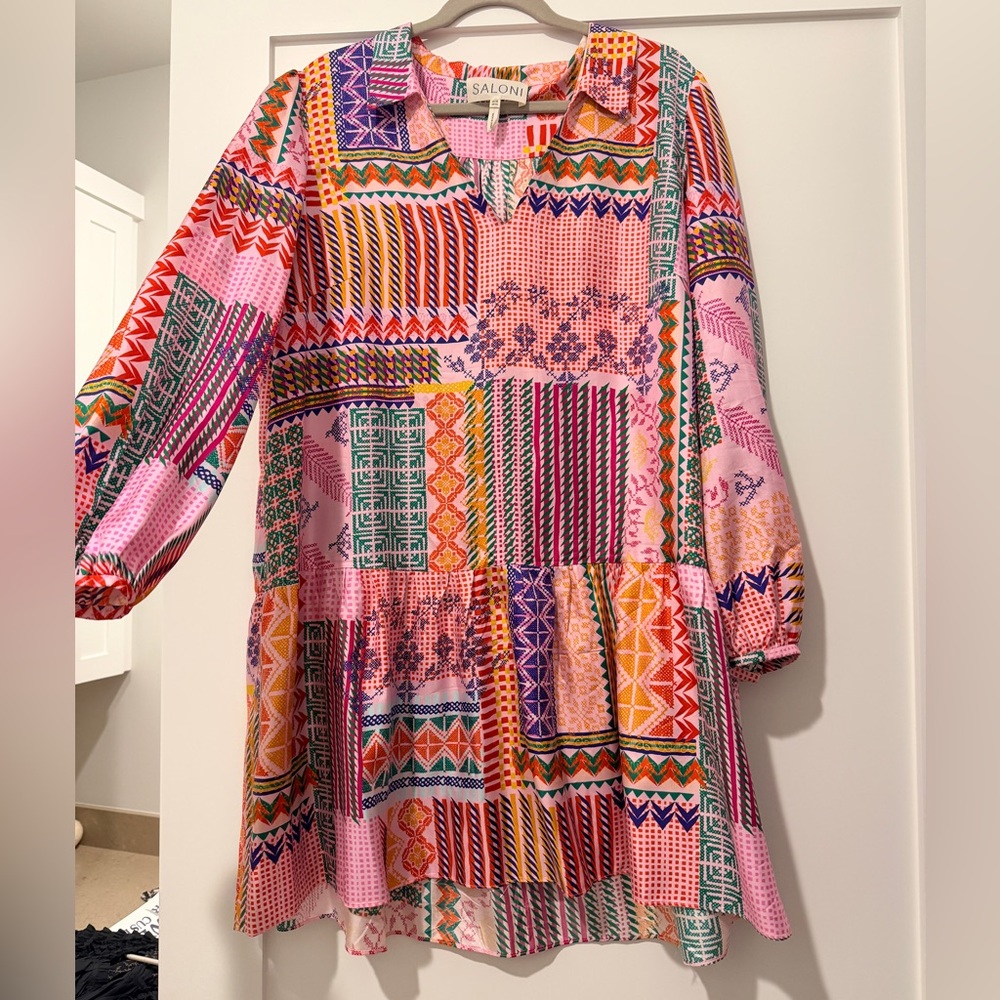 SALONI Multicolor Geometric Dress